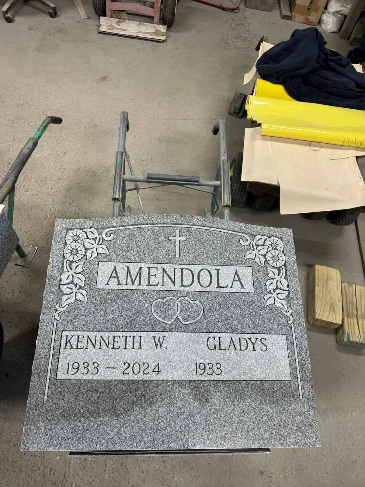 Granite Angel-Themed Headstone hand-carved by Angel Memorials in NJ — image 2